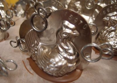 Metalen mal voor het kleine chocolade kipje